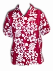 HAWAII HEMD CLASSIC FLOWER - ROSA/ROT
