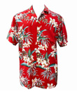 ORIGINAL HAWAIIHEMD - ORCHID GINGER - ROT - PARADISE FOUND