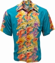 ORIGINAL HAWAIIHEMD - RETRO ANTHURIUM PANEL - LAGOON - DIAMOND HEAD SPORTSWEAR