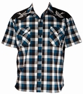 STEADY CLOTHING HEMD - SPARROW/BONES WESTERN TEAL