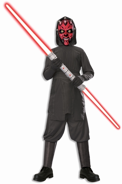 DARTH MAUL KINDER KOST�M BOX MIT DOPPEL-LICHTSCHWERT - STAR WARS