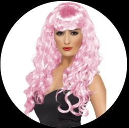 Sexy Sirenen Perücke Rosa - Klicken für grössere Ansicht