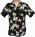 ORIGINAL HAWAIIHEMD - STAR ORCHID - SCHWARZ - PARADISE FOUND