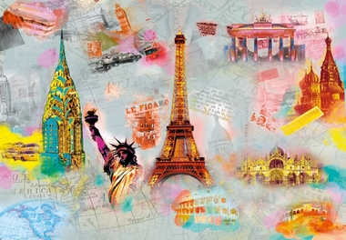 Fototapete - Around the World - Ber�hmte Geb�ude - Klicken f�r gr�ssere Ansicht